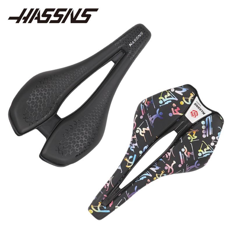 HASSNS Hollow Mountain Bike Saddle Short Nose Gel Pad Comfortable Breathable Cycling Seat MTB Road