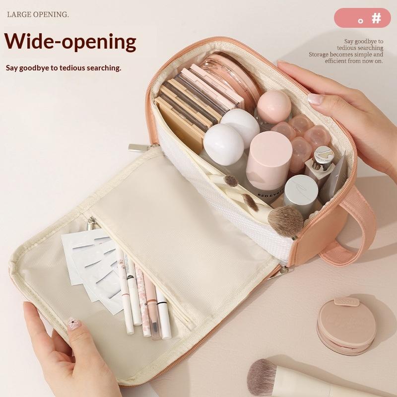 New large opening toiletry bag, large capacity Bathroom cosmetic storage bag, travel storage cosmetic bag Men Women Makeup Case