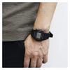 Casio Seria YOUTH - pătrat mic din silicon, pătrat mic retro, războinic negru, afișaj digital, mecanism cu quartz, curea din rășină, japonez și W-218H-1A