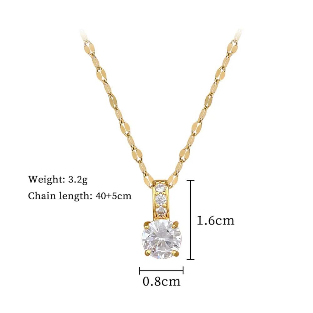 Luxusní náhrdelník z titanové oceli pro ženy Módní jednoduchý klíční řetízek Trendy šperkový doplněk