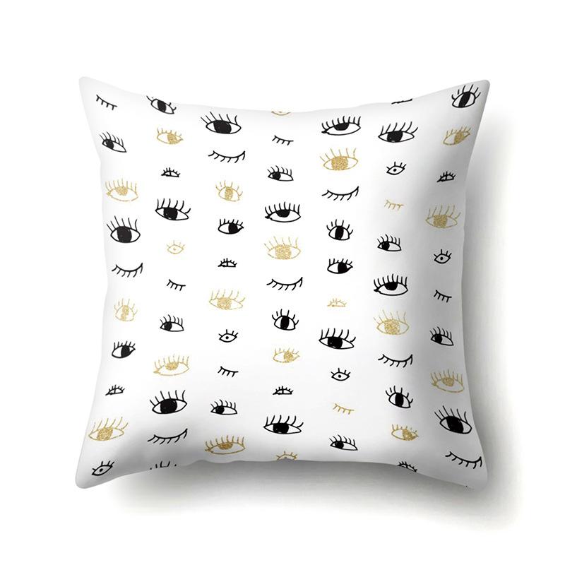 Polyester Pillow Case Automobile Decoration Home Printed Pillow Case Waist Cushion Cover Car Cushion Head Cushion Cover