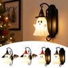 Personalisiertes Einweihungsgeschenk Niedliche Geister-Wandleuchte, Zaubererhut-Lampe, Dekorativer Einzigartiger Halloween-Lampenhalter für Hausflur Eingang Schlafzimmer Dekor