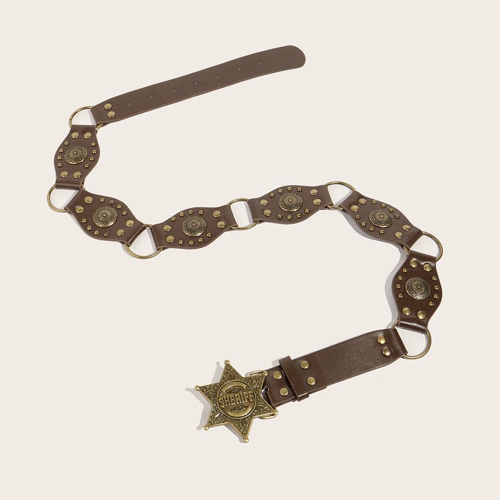 Colored Bronze Pin Buckle Cipri Splitting Womens Belt Clothing Accessories