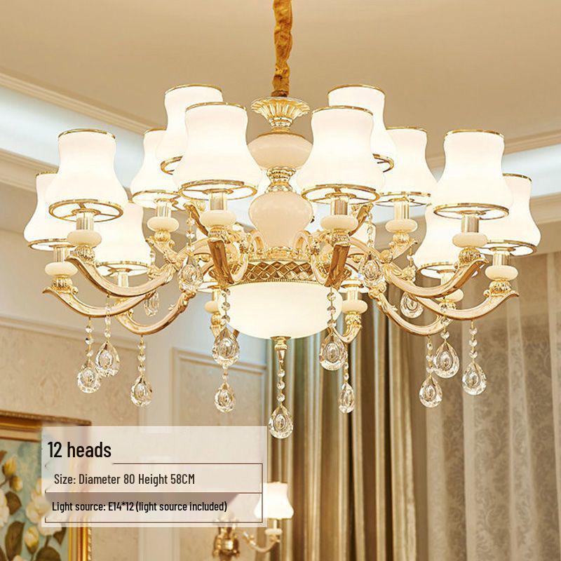 European Minimalist Crystal LED Chandelier for Living Room, Bedroom, Restaurant, or Villa Hall.