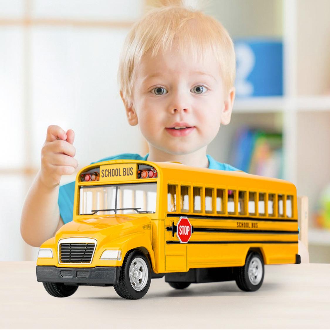 

RMZ CITY 1:36 Die-Cast Yellow School Bus Toy Car - Pull-Back Vehicle for Boys & Girls, Kids Gift, Collectible Car Model жёлтый