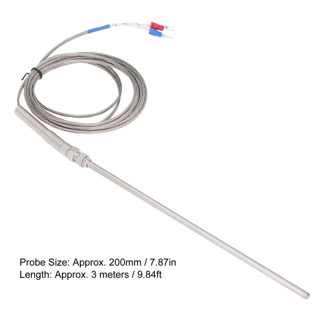 K Type Thermocouple, Stainless Steel Thermocouple Probe Easy To Use for Temperature Measurement