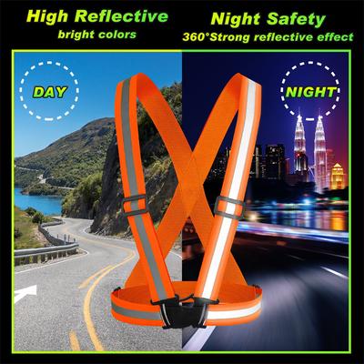 Veste de Siguranță Reflectorizante Vesta Ușoară Ajustabilă Elastică Jachetă Benzi Reflectorizante Hi Vis pentru Controlul Traficului Alergare Ciclism
