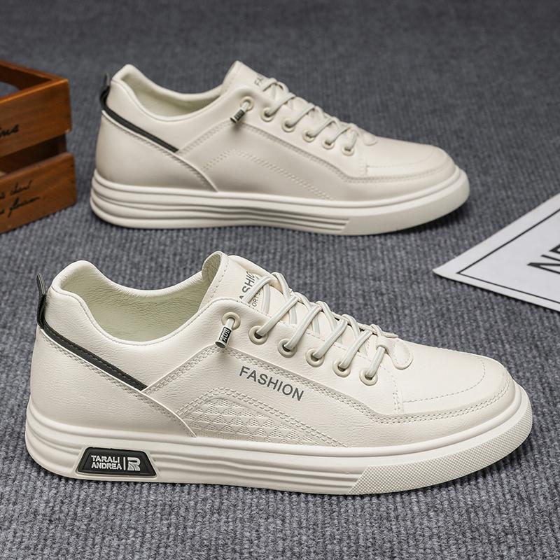 Fashion Trendy Versatile Cloth Shoes Mens Spring New Breathable White Shoes Mens Sports and Leisure Board Shoes Trendy Shoes