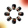 Short Square Press on False Nails Maple Leaf Pumpkin Nail Art Decoration Thanksgiving Day Manicure for Women and Girls