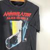 Unique 1989 Annihilator Alice In Hell Alice Black Full Size T-Shirt NZ343