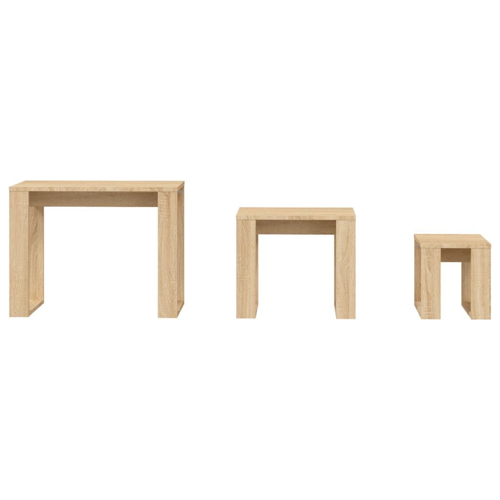 Vidaxl Nesting Tables, 3 Pcs., Wood-Based Material