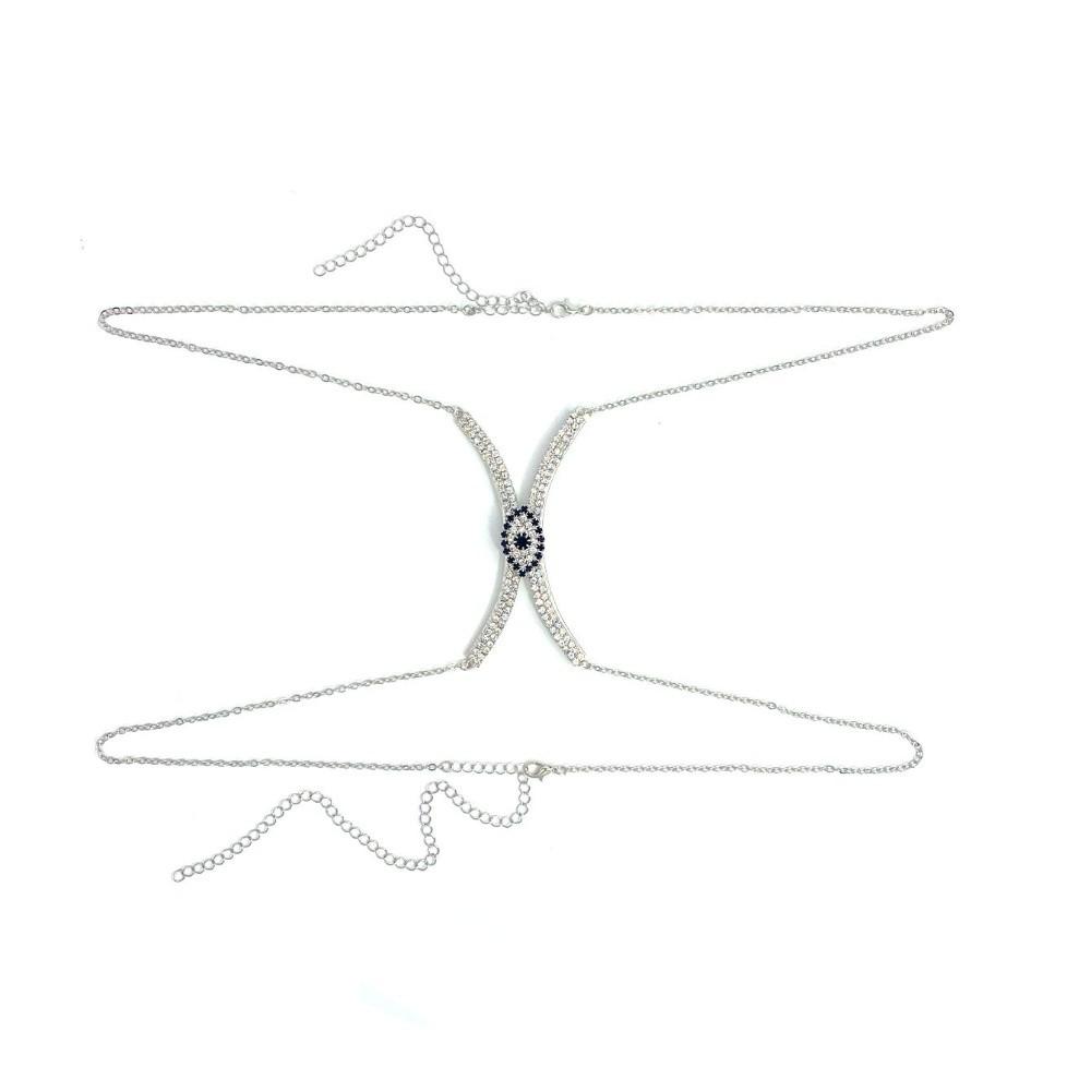 Rhinestone Bra Chest Chain Red Crystal Breast Chain Trendy Chest Support Body Chain  Low-cut Dress