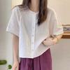 ZANZEA Women Casual Round Neck Solid Color Short Sleeve Cotton T-Shirts