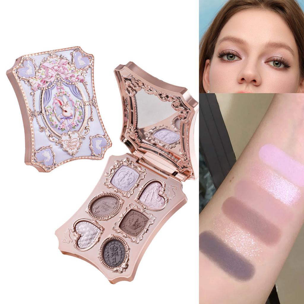 Flower Knows 2026 Bunny Garden Oogschaduw Palet Schattig Konijn Thema Alles-in-één Cosmetische Collectie met Blush & Highlighter