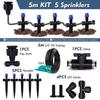 1/4" Garden Irrigation Watering Kit 8-hole Dripper with Stake Adjustable Sprinkler 6mm Quick Push Slip Lock Outdoor Drip Sprayer