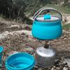 Durable Stainless Steel Collapsible Camping Kettle with Lid Portable Foldable Cook Pot for Hiking Backpacking
