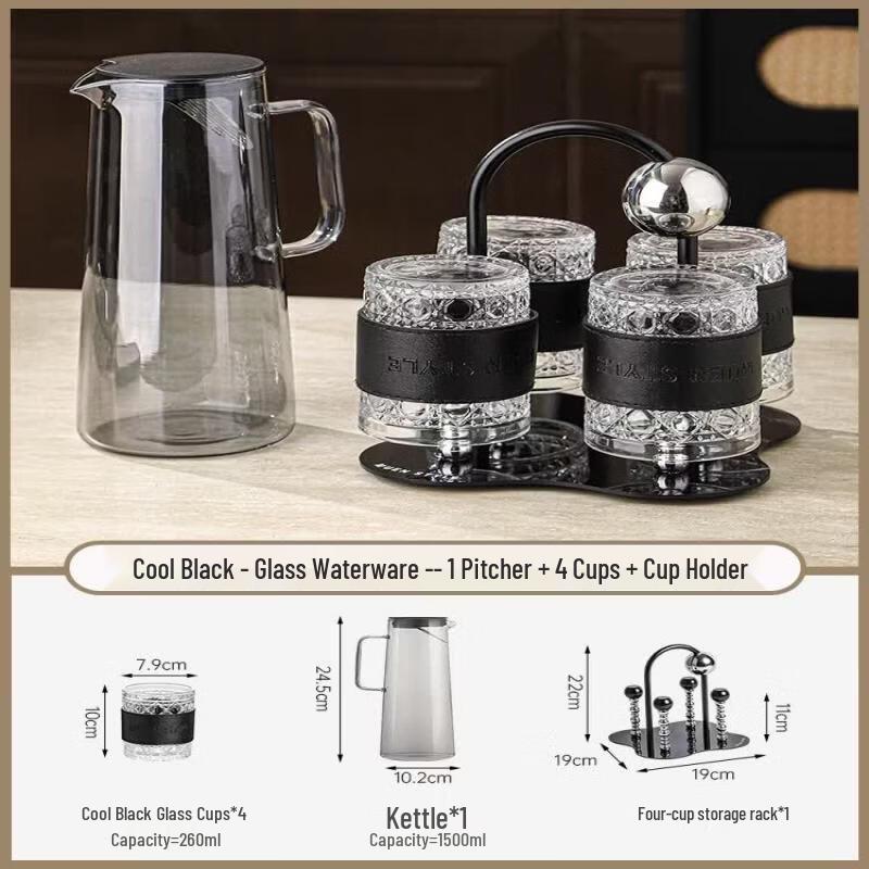 Qiwai Elegant Heat-Resistant Glass Drinkware Set