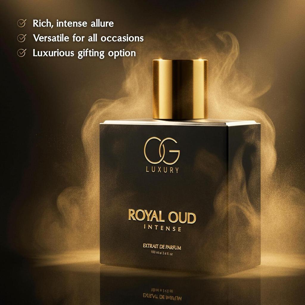 OG Luxury Royal Oud Intense Extrait De Parfum for Men | Long Lasting Perfume | Bold Notes of Saffron, Vetiver & Oud