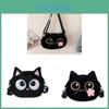 Soft Girl Autumn Winter Plush Cat Crossbody Bag With Zipper Closure