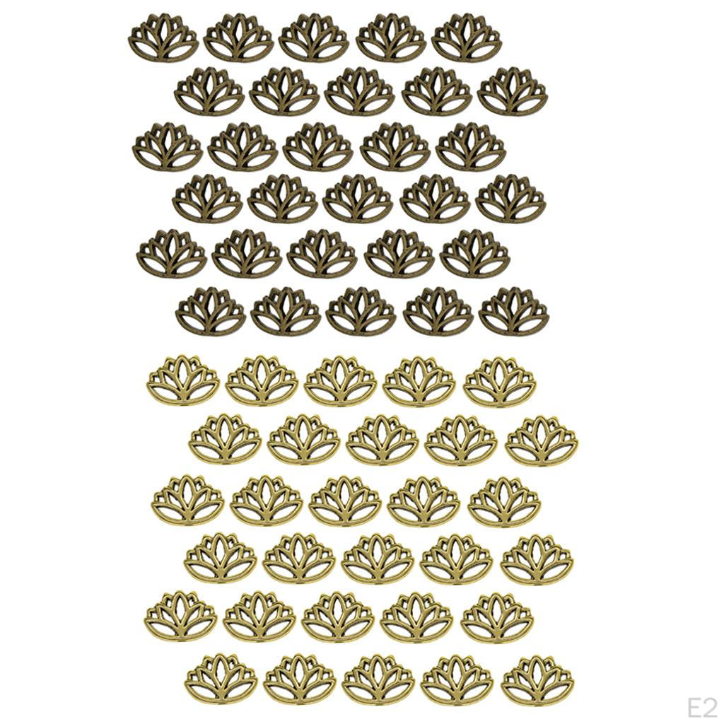 30x Retro Hollow Out Buddha Spacer Beads Lotus Flower Jewelry Kids -