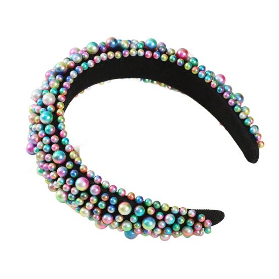 Imitation Pearl Hair Hoop Wide Heightened Headband Flexible Comfortable Fit Hair Hoop Hair Accessory