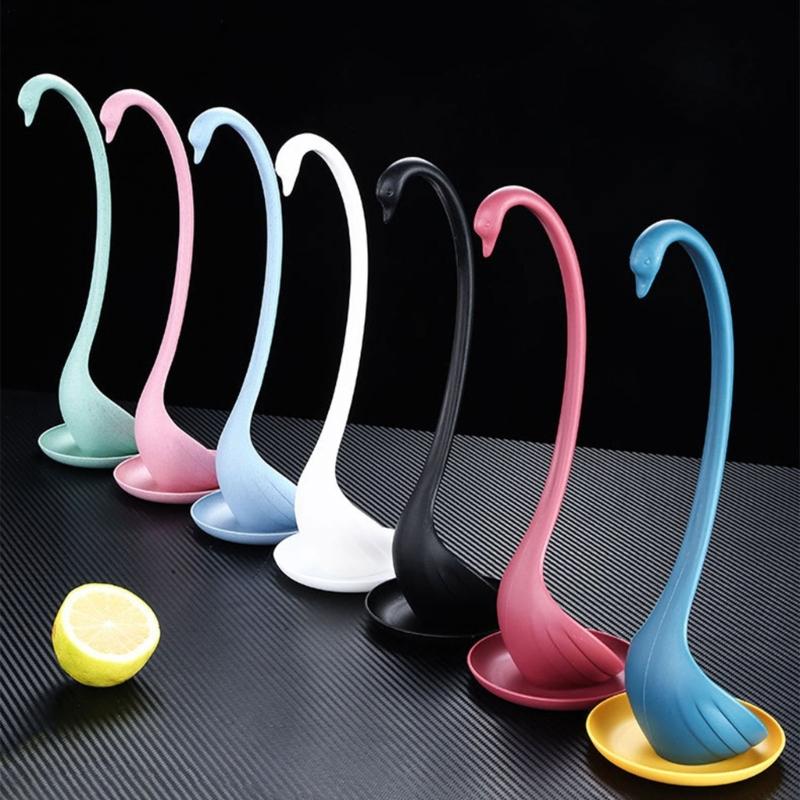 Elegant Cygnus Designs Soup Ladle with Long Handle and Tray Perfect for Home Kitchens and Cooking Enthusiasts