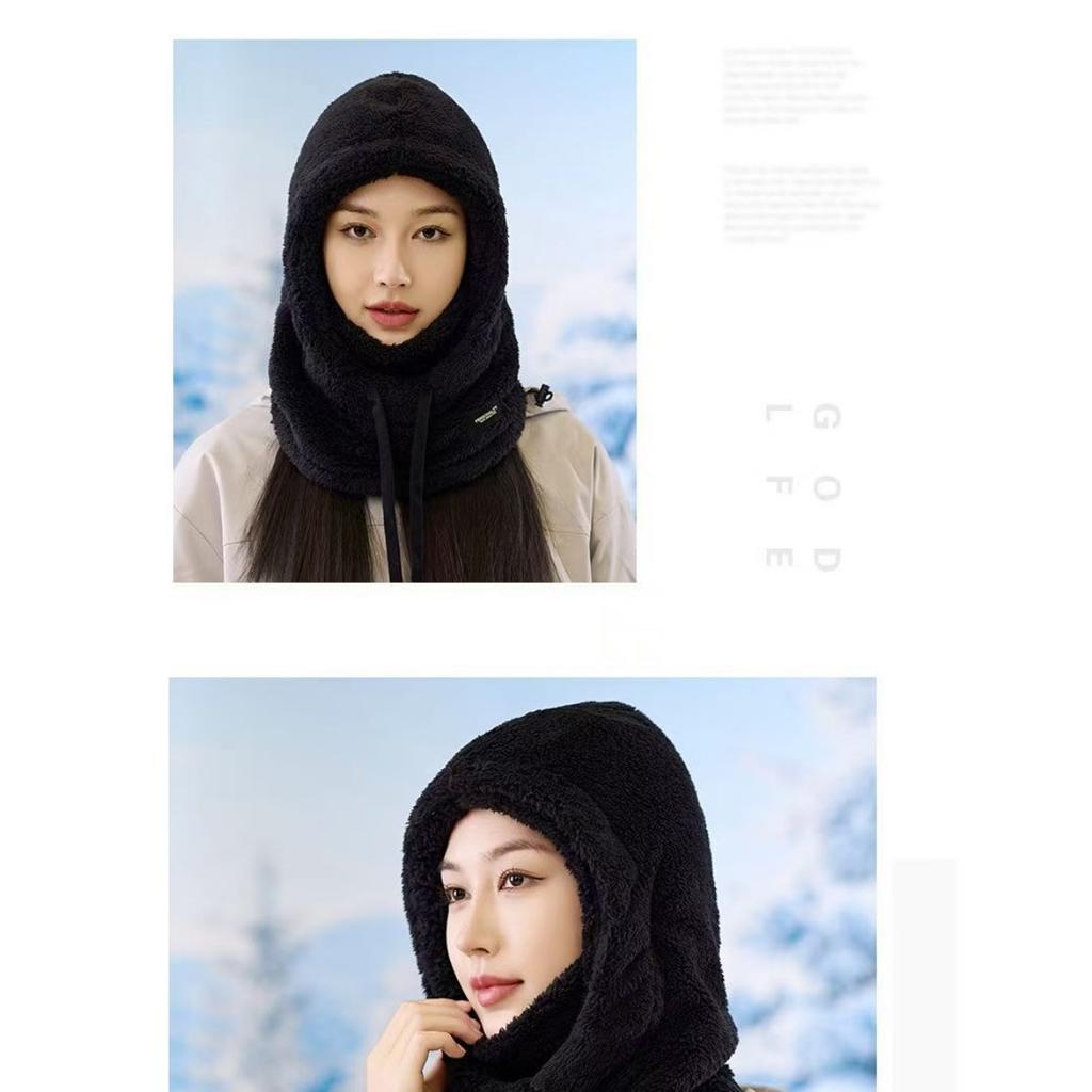 Winter Plush Cold Mask Hat - Elastic Drawstring Closure, Lightweight and Warm  Warm and Windproof Ear Protection Hat with Added Fleece
