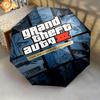 Vibrant Grand Theft Auto V Artwork Folding Umbrella 8 Paraphenoid Bones Durable Three Folds Sun Umbrella Gift