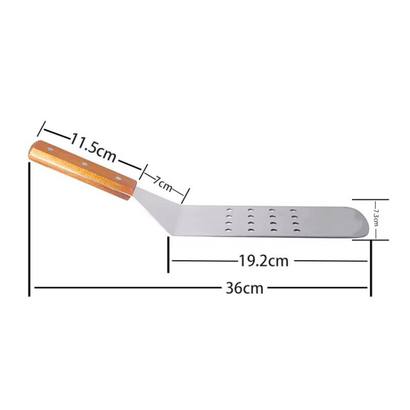 Wholesale High Quality Disposable Stainless Steel 304 Pizza Peel with Wooden Heat-proof Handle светло-серый