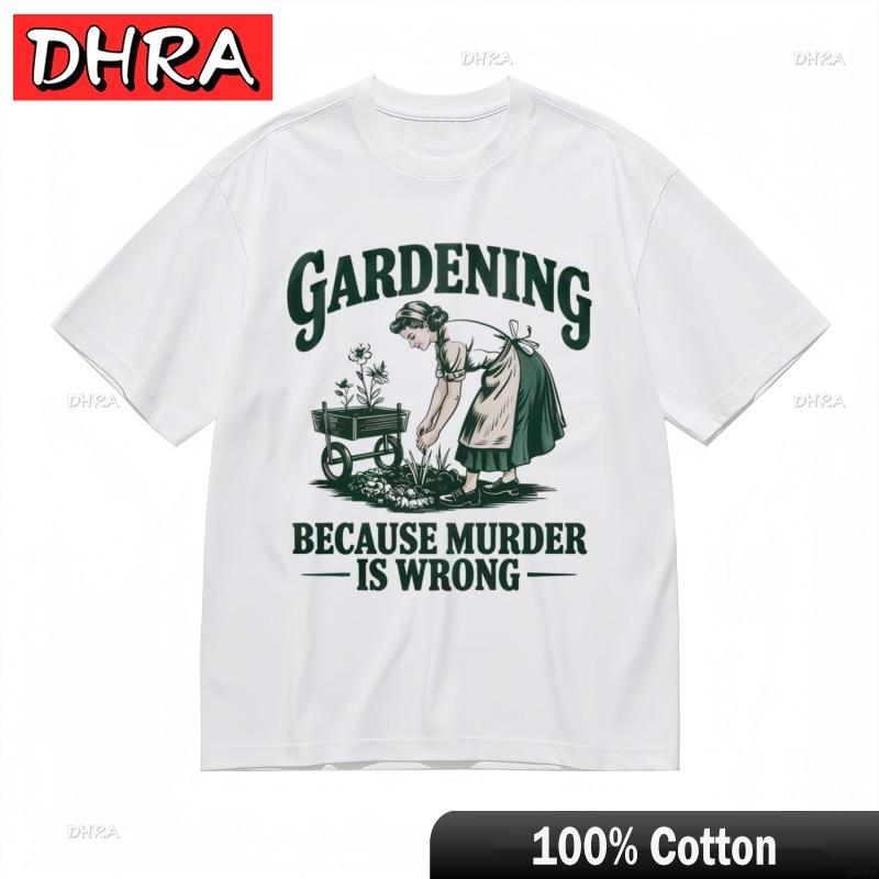 

Womens Oversize Trend Classic TShirt Because Murder Is Wrong Text Printed Tops for UNIsex Clothing Tops for Summer Style TShirt 4XL