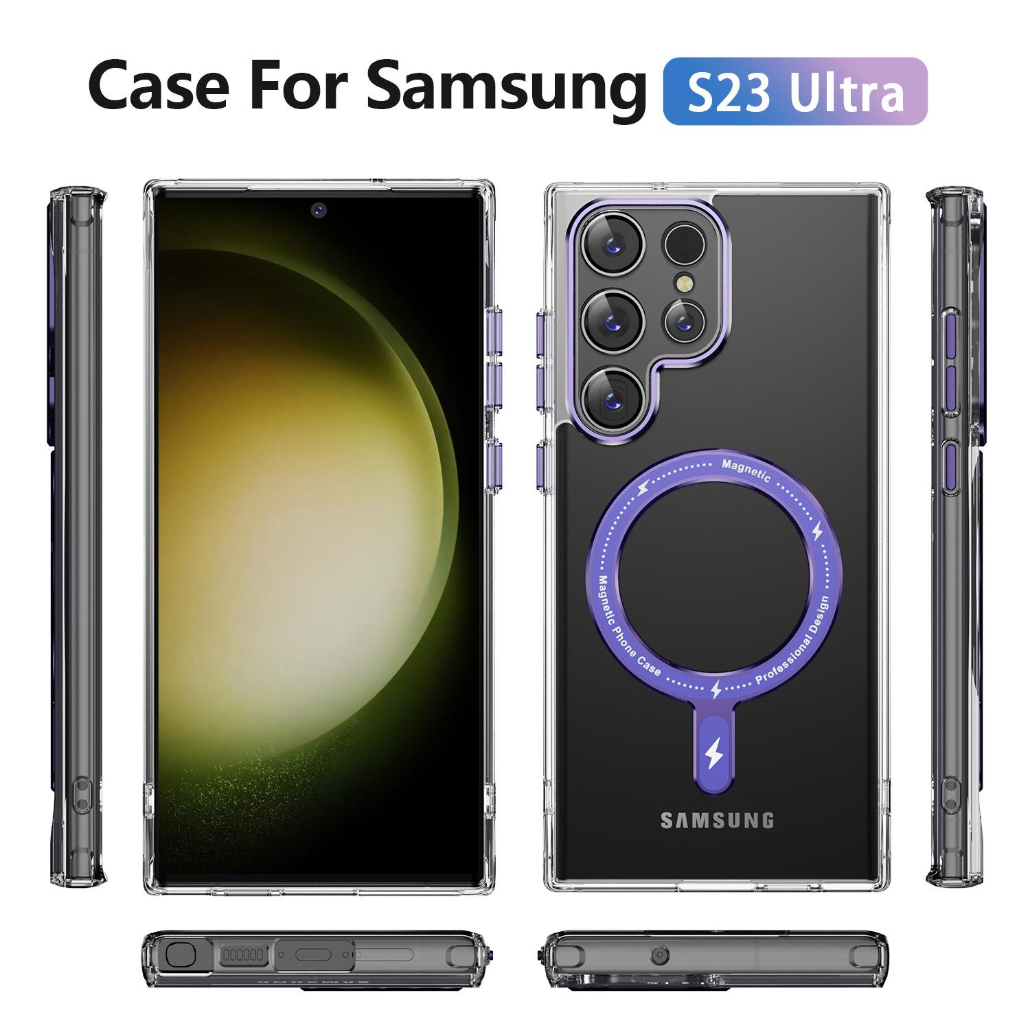 

Для A56 5G для Samsung Чехол для телефона Ins Ветер Магнитная адсорбция Чехол для телефона Защита от падения, Желтеющий Устойчивый Прозрачный Чехол для телефона S23