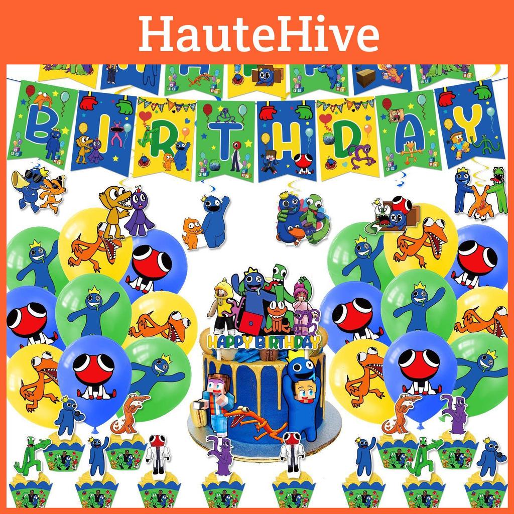 Friends Rainbow Roblox Party Supplies Banner Cake Topper Balloons Birthday Kids