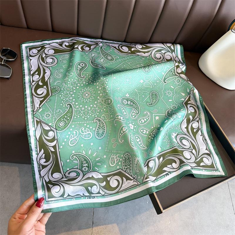 Classic Cashew Nut Simulation Silk Printing Silk Scarf Square Scarf High-end Shawl Sunscreen Neck Small Square Scarf Headscarf Women