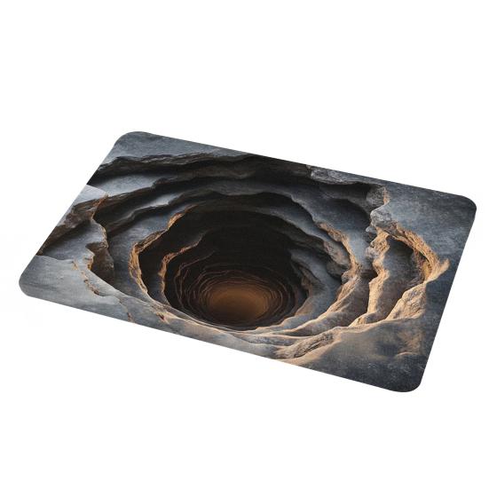 Floor Mat 3D Floor Strong Water Absorption Mat with Visual Effect Non-Slip Quick Drying Bathroom