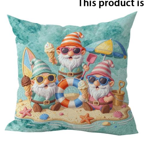 1/4pcs Summer Themed 2D Flat Print Pillow Covers Sofa Bed Cushion Cover Home Bedroom Decoration, 2D Flat Printing