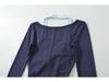 American Spicy Girl Colorblock Twisted Long Sleeve Contrast Halter Shirt - Women's Spring/Autumn Slim Fit 