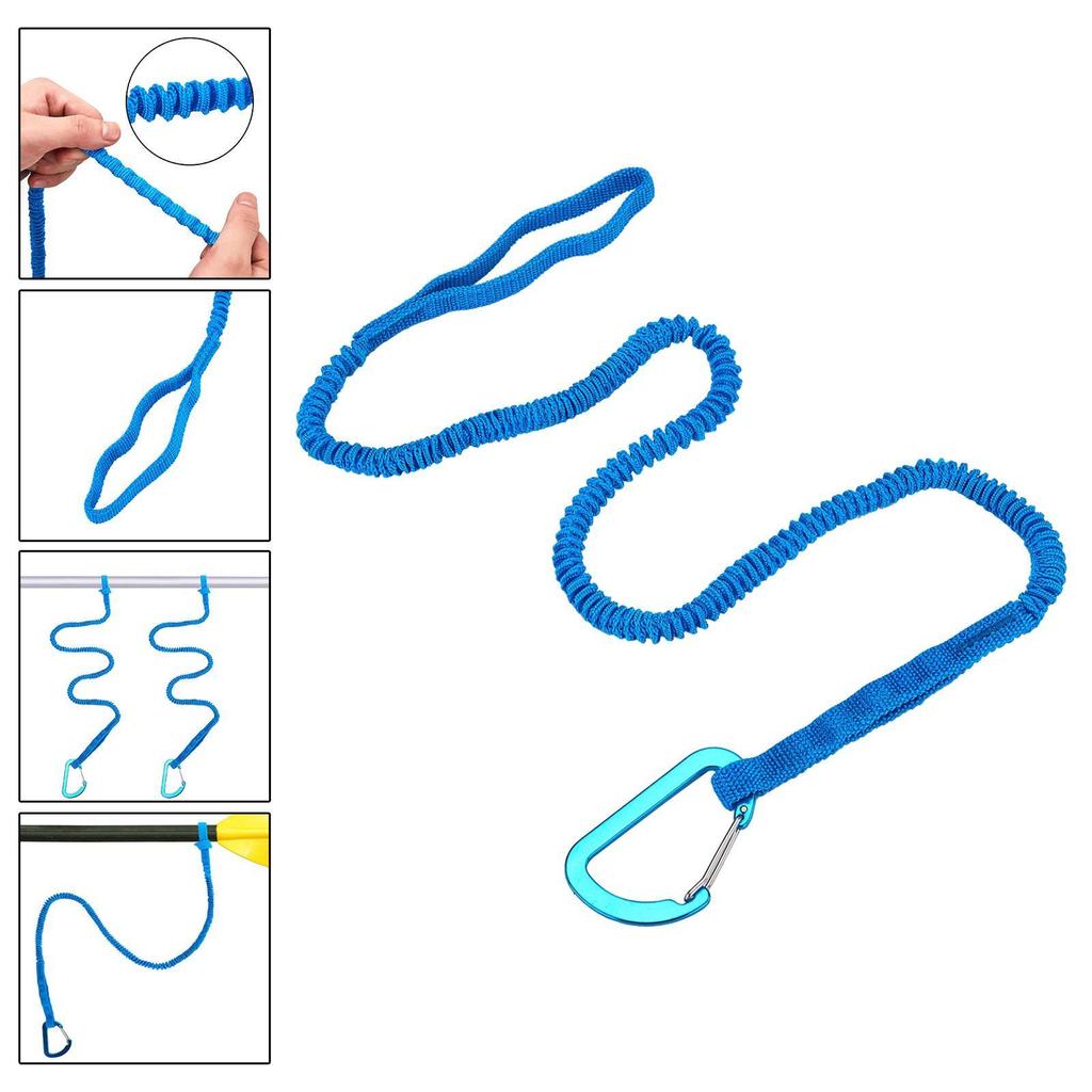 Kayak Paddle Leash Bungee Cord Kayak Rod Leashes for Surfing Boating Rafting