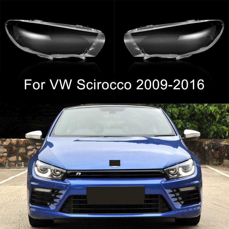 Pair For VW Volkswagen Scirocco 2009-2016 Car Headlight Cover Lens Lampshade Head Light Caps Lamp Shell