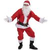 Men Christmas Santa Claus Costume Deluxe Velvet Suit 7pcs