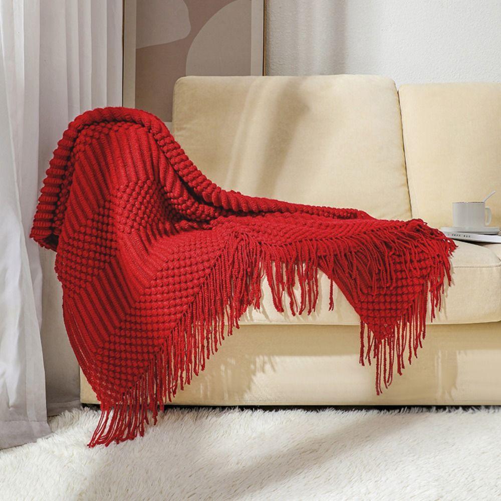 Soft Nordic Knitted Blanket Breathable Nap Blanket Universal Sofa Plaid Blanket Office