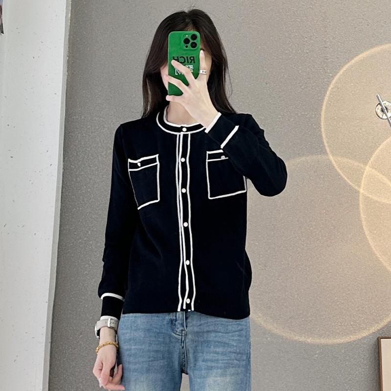 

Хлопковая нить Маленький аромат Стиль Вязаный кардиган для женской короткой куртки Летний топ Универсальная модная Солнцезащитная рубашка для кондиционирования воздуха XXL чёрный