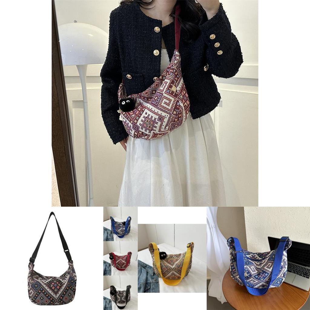 Fashionable 2023 Fall Trendy Shoulder Bag Chic Street Style Dumpling Bag In Canvas