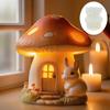 Mushroom Shaped House Candle Silicone Mold Rabbit Mushroom House Molds Easter Gift Mushroom House Rabbit Resin Gypsum Mould