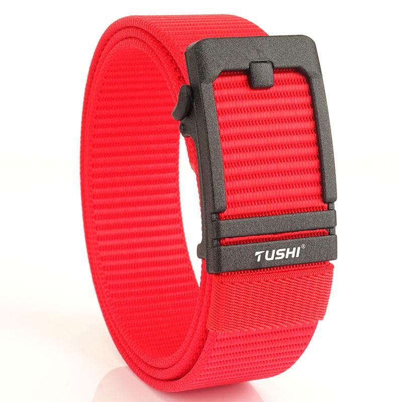 3.8 High-performance Sports Outdoor Belt Men s Canvas Automatic Buckle Youth Casual Nylon Pants 120cm красный