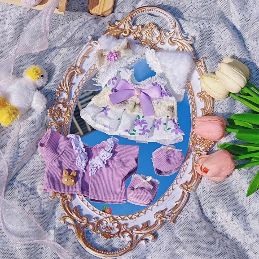 Lovely 20CM Cotton Doll Clothes Dress up DIY Doll Accessories Cute Sweater Shorts Suit Kids Toys