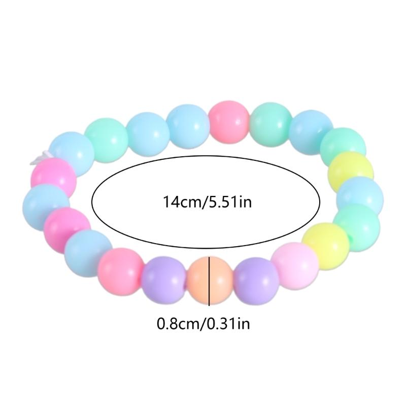 10-piece Set of Colorful Elastic Bracelets for Little Girls Bracelets for Teenagers and Children Pearl Beaded Bracelets
