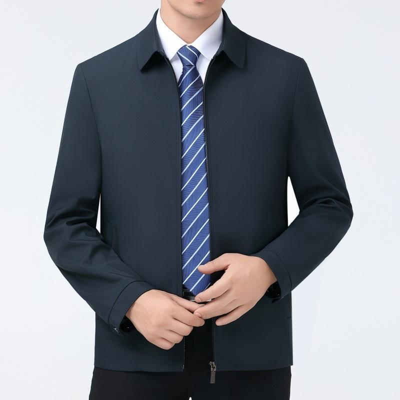 Business jacket men's spring and autumn middle-aged business casual civil servant leading cadre lapel thin jacket dad wear
