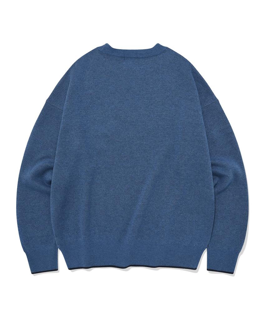 COVERNAT Arch Logo 08 Crew Neck Knit Blue