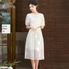 Xiangying New Chinese Style Embroidered Lyocell Tencel Dress