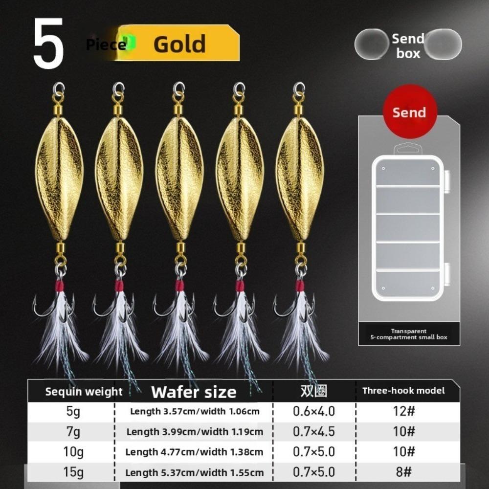 Kunstaas 5g/7g/10g/15g Visserij Wobblers Metalen Constructie Driehoekige Haken Forel Lepel Met Doos Metalen Spinners Vissen